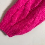 Farm Rio Maxi Cable Knit Sweater Pullover Women's Medium Pink Chunky Comfy NWOT Photo 10