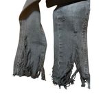 ZARA Black Trafaluc Jeans Silver Tone Studs Distressed Destroyed Raw Hem Size 2 Photo 3