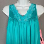 Vintage Nightgown Deadstock Shadowline Sleepwear Nylon Women Size Small Aqua NWT Blue Photo 3