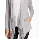 360 Cashmere  Dominique Fringe Cardigan 100% Cashmere Open Front Size S Photo 0