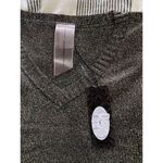 Moon Collection  CS2401 Black Gold Shimmer V-neck Hi-Low Sweater Size Small New Photo 4