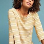 Anthropologie Postmark Mustard Yellow Striped Flared Sleeve Top Photo 0