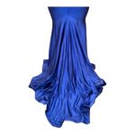 JESSICA ANGEL Cobalt Blue Satin Stretch Mermaid Gown Dress S Photo 2