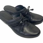 Ecco  Black Leather Slip On Heel Clogs Sz 7.5 Photo 7