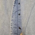 Kenzo Paris Womens Mid Length Denim Jacket Pockets Button Up Sz 34 US 2 Blue Photo 6