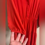 Nanette Lepore  Button Front Long Sleeve Tiered Sheer Shirt Dress Size 4 Photo 2