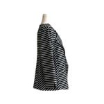 Roz & Ali  Blazer Womans Black White Stripe Open Front 3/4 Sleeve Jacket Size 1X Photo 3