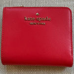 Kate Spade Sm Zip Bifold Wallet, Staci, Digital Red (648), Style WLR00143, NWT Photo 0
