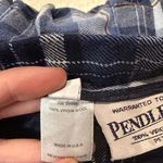 Pendleton - 100% Virgin Wool Shades of Blue Plaid Full Pleated Midi Skirt Size 10 Photo 3