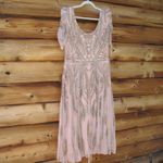 Mac Duggal   5434 Short Sleeve Beaded A-line Tea Length Dress Photo 6