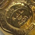 Edge KJL for Avon Vintage Earrings Clip on Gold Tone Black Cabochon Twisted Photo 12