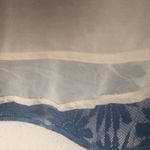 A’reve Size M Boho Lined Lace Blouse Top Semi Sheer Bell sleeves and Tie at Neck Blue Size M Photo 5