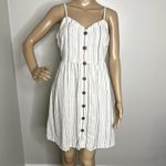 SO  White Striped Button Down Dress Photo 0