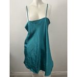 Vtg 90s Turquoise Chemise Nightgown L satin romantic feminine glam fairy chic Green Size L Photo 2