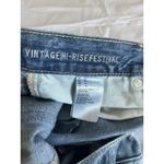 American Eagle High Rise Distressed Festival Denim Shorts Sz 8 Vintage Raw Hem Photo 6