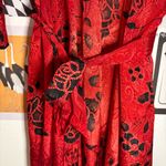 Vintage Paisley Floral Robe Red Size M Photo 2