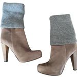 Loeffler Randall  Wendy Gray Leather Sock Sweater Boots sizer 7.5 Photo 0