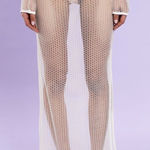 Forever 21 White Crochet Maxi Skirt with Slit Photo 0