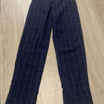 Brandy Melville Navy Checkered Straight Leg Pants Photo 0