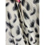 Saloni Silk Jacquard Metallic Feather Button Front Puff Sleeve Blouse Size 10 Black Photo 6