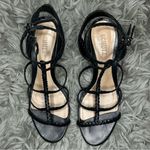 Schutz  Rosalia black strappy braided block heel sandal women’s shoe size 9 B Photo 3