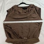 EXPRESS Chocolate Brown Satin Cowl Neck Gramercy Bodysuit Sz XL Women’s Photo 5