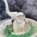 White Ceramic Elephant Ring/jewelry Holder Photo 0
