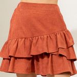 [New In] Solid Corduroy Ruffle Mini Skirt Photo 8
