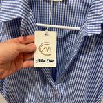 Max Chic Blue and White Checkered Shirt Photo 2