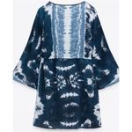 ZARA  Xsmall oversized Mini Tie-Dye Dress - Blue Photo 15