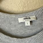 AGOLDE  grey ribbed maya scoop neck long sleeve Photo 4