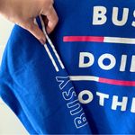 Wound Up Busy Doing Nothing Crewneck Vintage Sweatshirt, Royal Blue sz. XS Photo 10