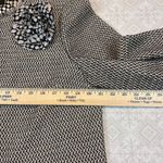 St. John  Knit Jacket Size 14 Black White Fringe Trim Flower Brooch Saks USA Photo 9