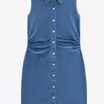 ZARA ✨ Denim Button Down Smocked Sz Large Dress✨ Photo 1