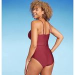 Shade & Shore  Underwire Belted One Piece Swimsuit -Red Women's S NWT Photo 1