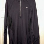 Nike  Dri Fit Womens Long Sleeve Quarter Zip Pullover Top Black XL Athletic Photo 0