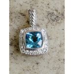 David Yurman Blue Topaz Diamonds Albion Pendant in Sterling Silver 925 Photo 1