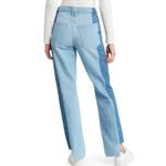 Good American Good Boy Two Tone Step Hem High Waist Boyfriend Jeans, Size 10 Photo 1