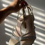 Antonio Melani Kameron Pearl Rhinestone Metallic Strap Block Heel Dress Sandals Photo 1