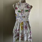 Anthropologie Nia Floral W/White Embroidered
Ladder Lace Trim Floral Tunic Top M Photo 4