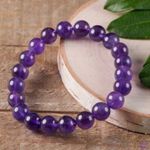 Handmade Amethyst Healing Gemstone Stretch Bracelet Photo 0