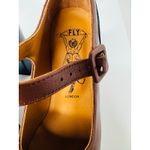 Fly London  ERIL Platform Pumps Cognac & Navy Leather Retro 70s Chunky Heel 38 Photo 5