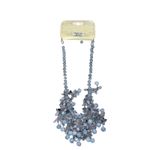 Oie Blue Beaded Statement Necklace Set w/ Earrings Sparkly Bib Jewelry NWT Photo 3