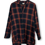 Gap Plaid Button Down Long Sleeve Oversized Tunic Top Relaxed Fit Womens XL Photo 0