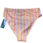 Wild Fable Women's Orange Stripe Mid-Waist High Leg Bikini Bottom - Size X - NWT Photo 5