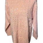 Kathie Lee Collection Vintage Knit Soft Pink Sweater L Cotton Photo 0