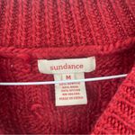 Sundance  Red Wool Blend 3/4 Sleeve Knitted Pom Pom Crewneck Sweater Photo 4