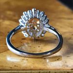 Natural Orange Garnet Moissanite Sterling Silver Ring Size 10 Photo 5