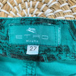 Etro Milano Women’s Wide Leg Pants Mid Rise Velvet Green Retro 90s Size 27 Photo 9