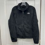The North Face Osito black long hair zip up fleece jacket women's medium Photo 2
